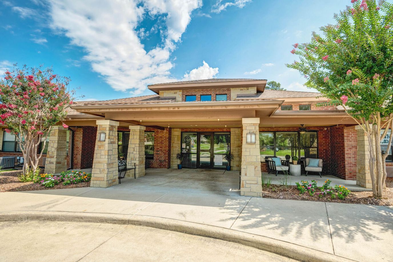 Front entrance of Oak Hills Terrace Memory Care facility