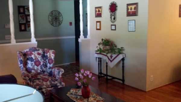 Cozy common area with colorful furniture and decorations