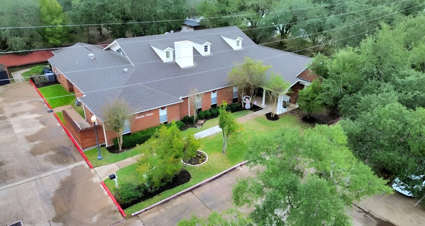 Aerial view of the Barton House Memory Care facility