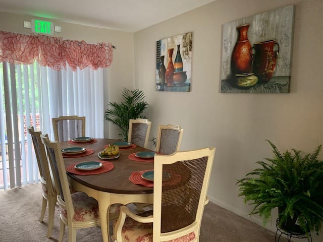 Cozy dining room with elegant table setting