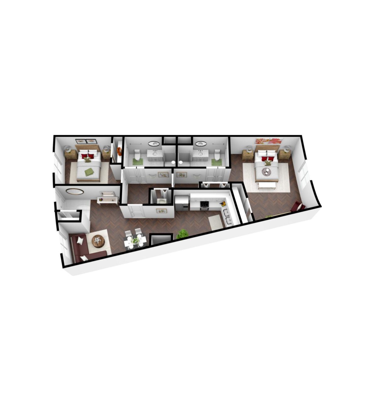 Architectural floor plan of a senior living facility
