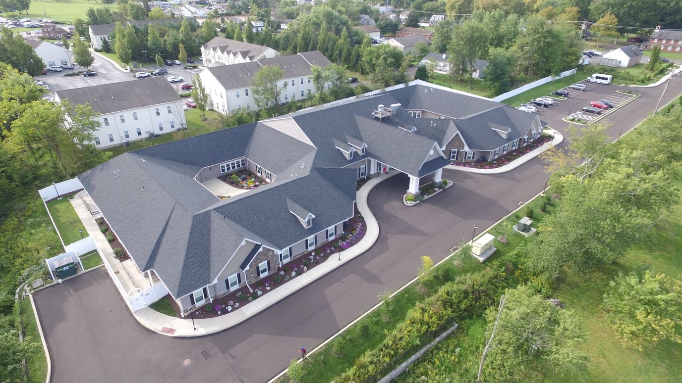 Aerial view of the Bristol House Memory Care facility