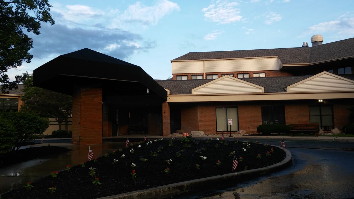Exterior view of Burlington House Healthcare Center entrance