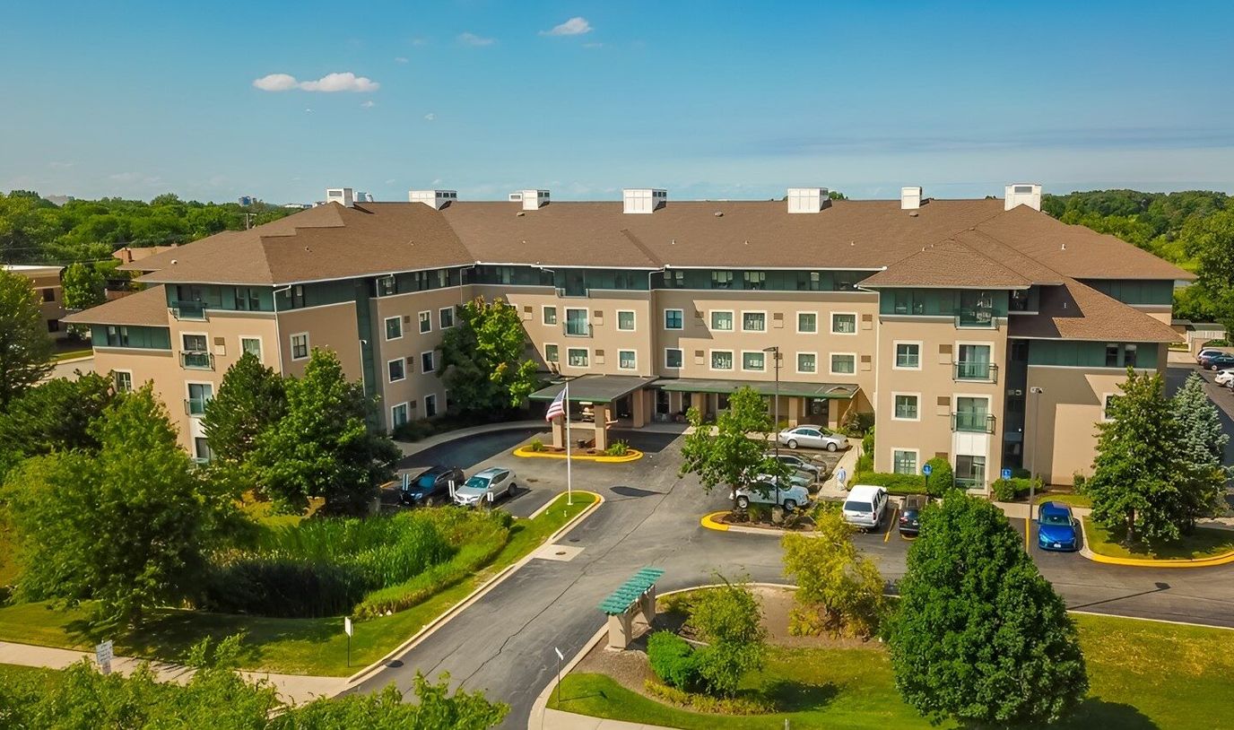 Aerial view of the Cordia Senior Residence building exterior