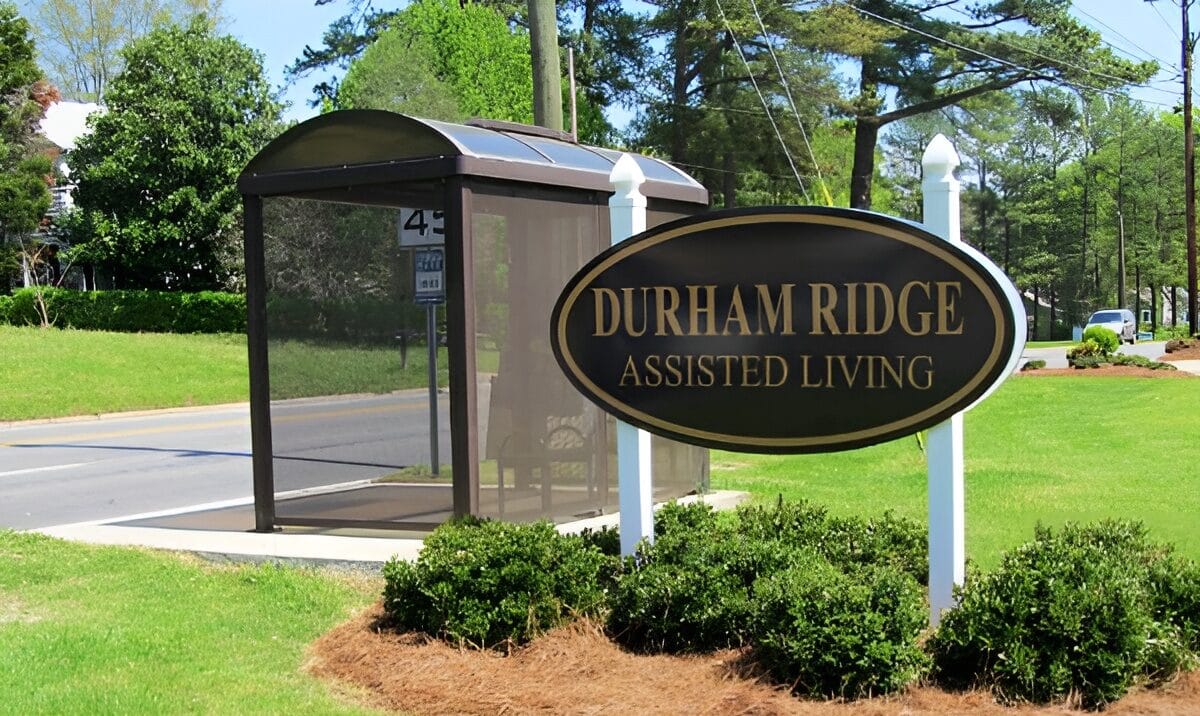 Entrance sign for Durham Ridge Assisted Living