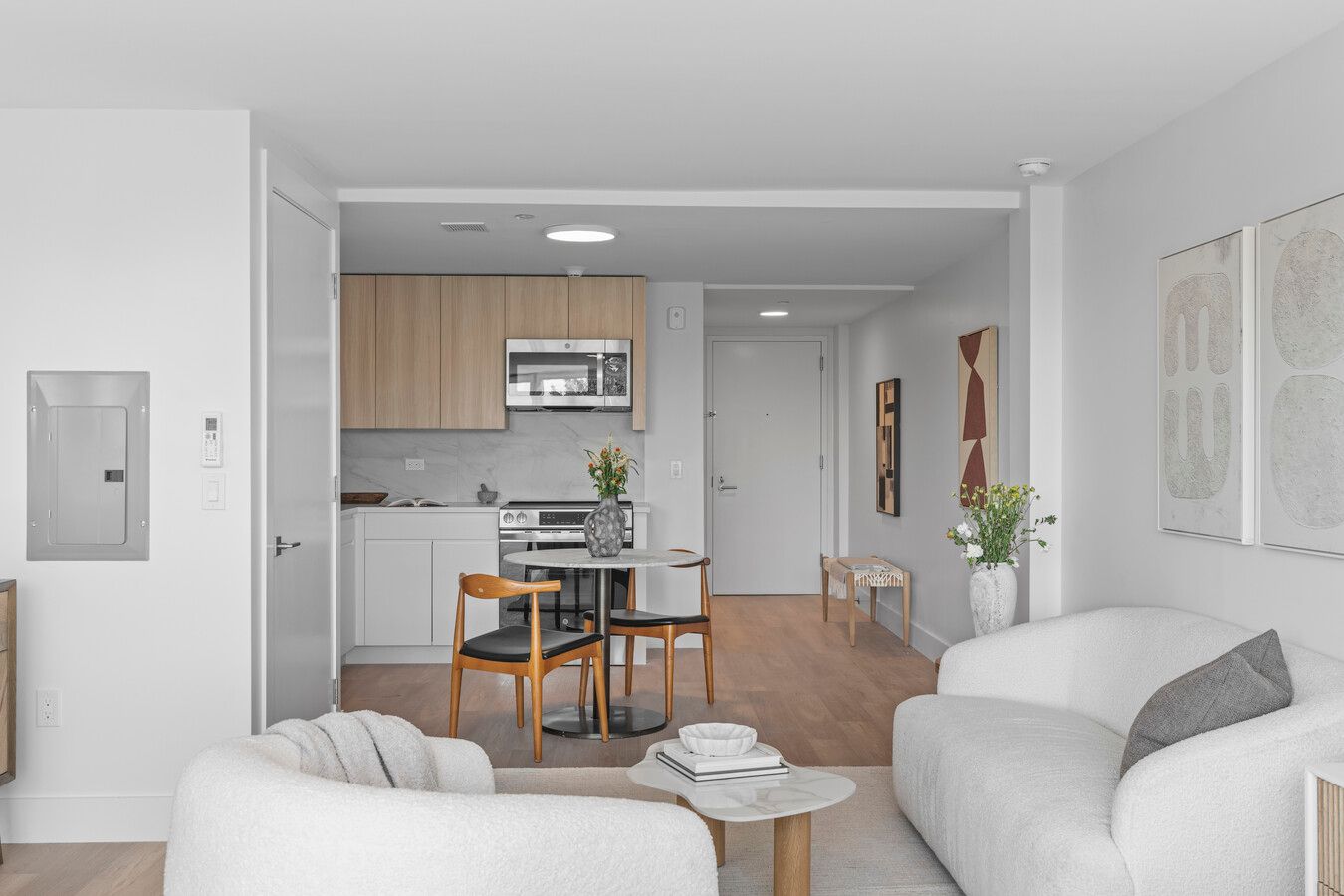 Modern, spacious interior of a senior living unit
