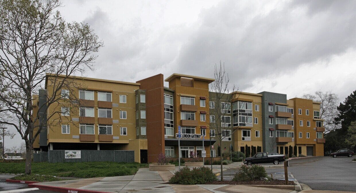 Exterior view of a multi-story senior housing facility
