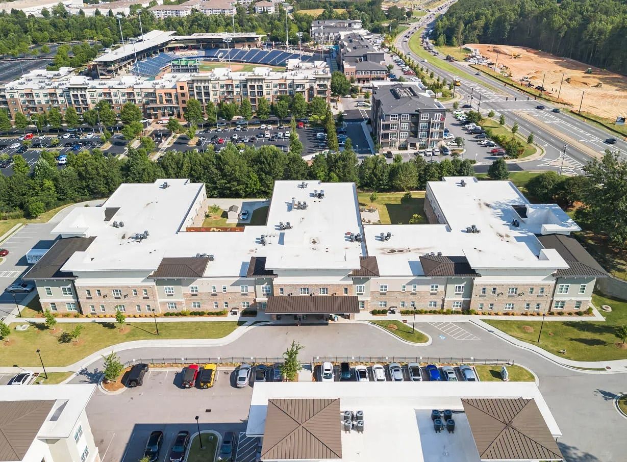 Aerial view of The Addison of Gwinnett Park facility