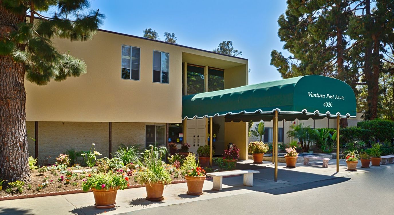 Exterior view of Ventura Post Acute facility entrance