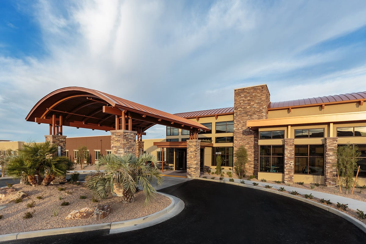 Exterior view of Canyon Vista Post-Acute facility entrance