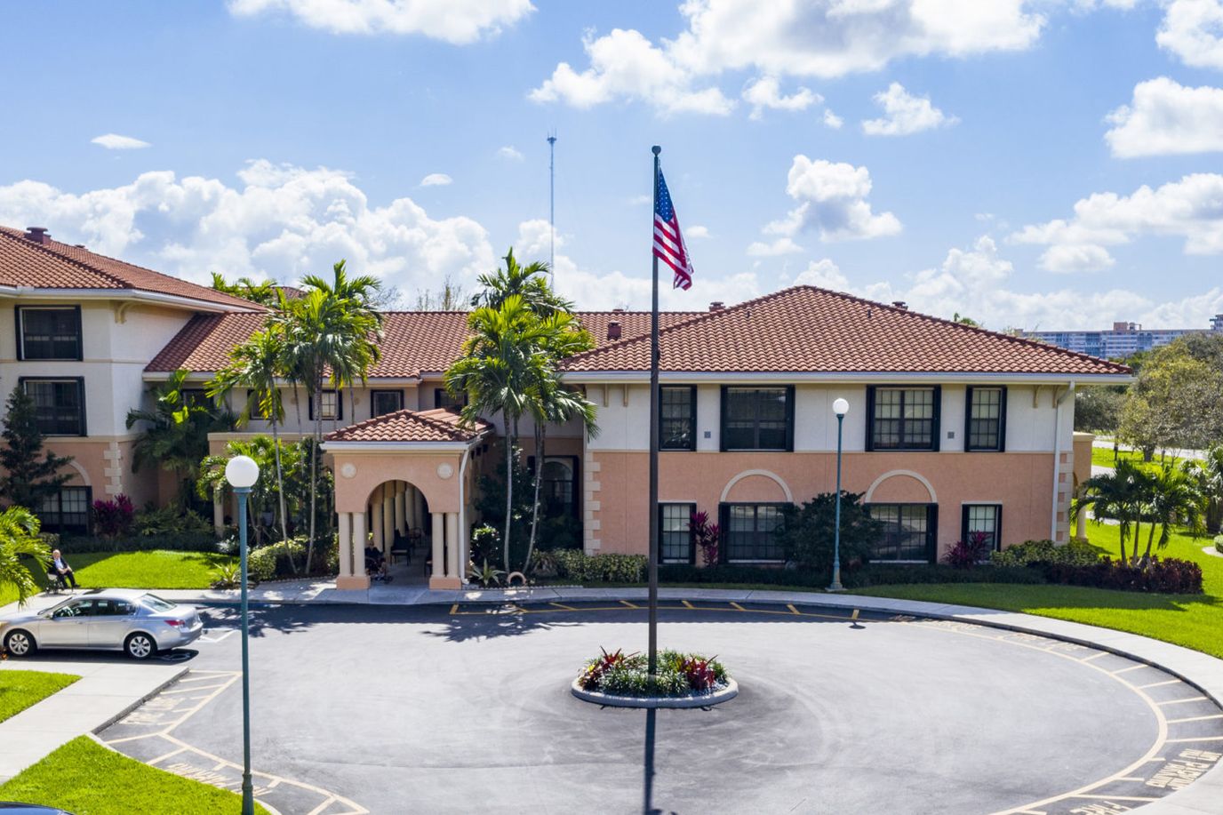 Exterior view of Presidential Place with landscaping