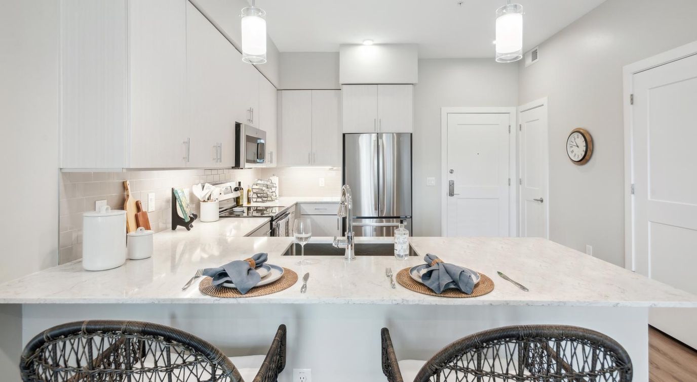 Modern kitchen setup in a senior living facility