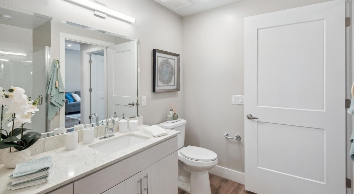 Modern bathroom in a senior living facility