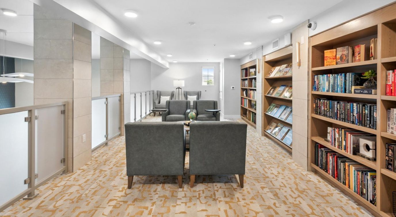 Cozy reading area in a senior living community