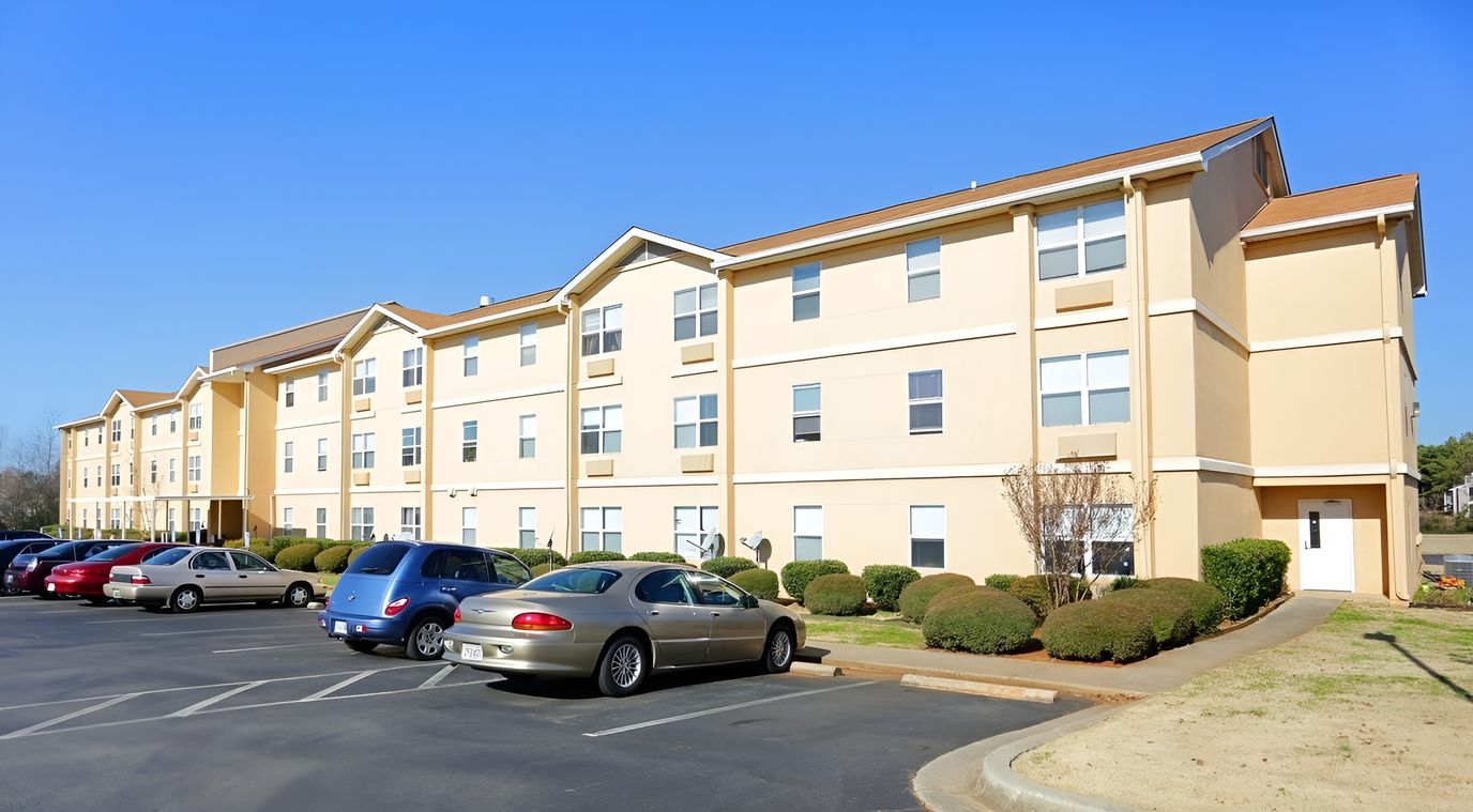 Exterior view of Dublin Village's residential building