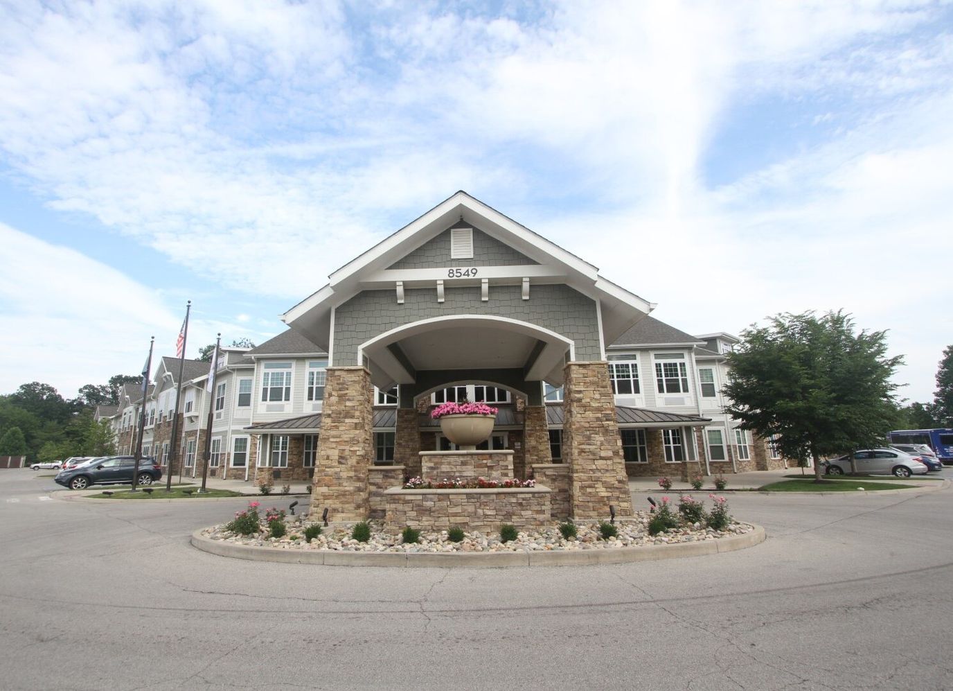 Exterior view of The Commons on Meridian with entrance