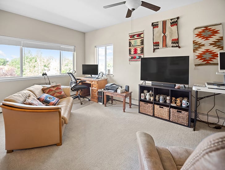 Cozy common area with comfortable seating and decor