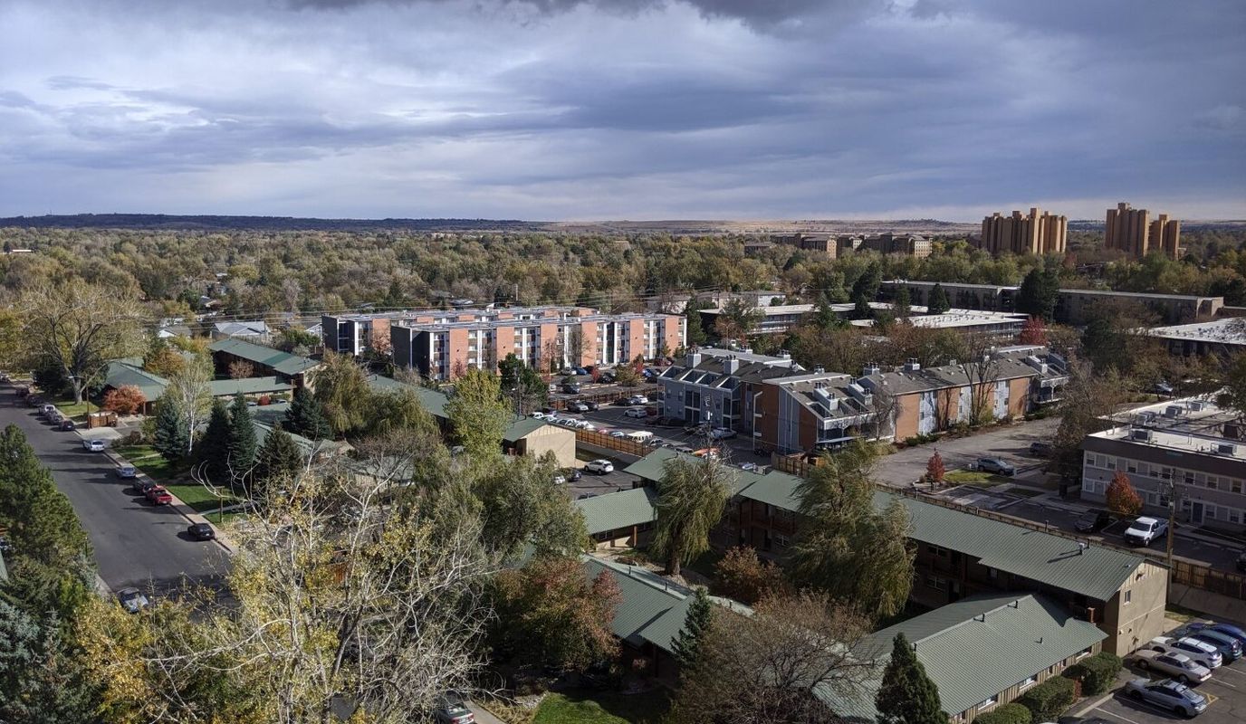 Aerial view of the Golden West assisted living facility campus