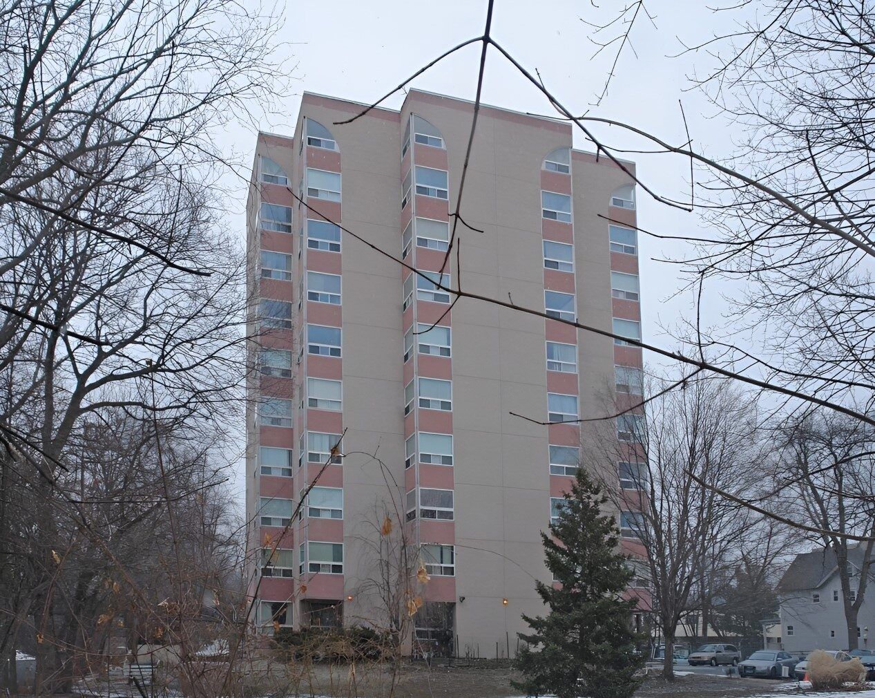 Exterior view of a senior living facility building