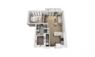 Architectural floor plan of a living space.