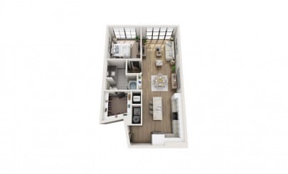 Architectural floor plan of a living space
