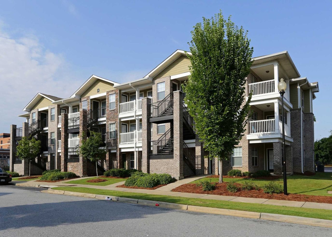 Exterior view of a multi-story assisted living facility building