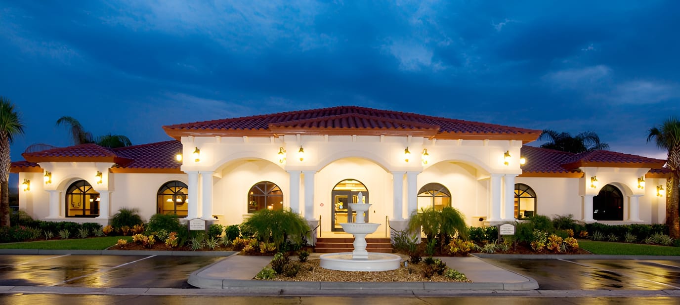 Exterior view of Village Green Active 55+ Community building