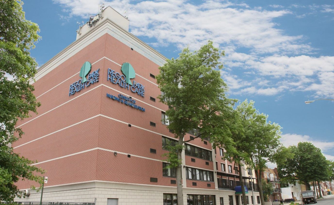 Exterior view of Rego Park Health Care building
