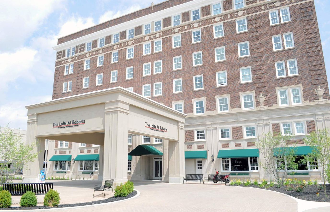 Front entrance of The Lofts at Roberts facility