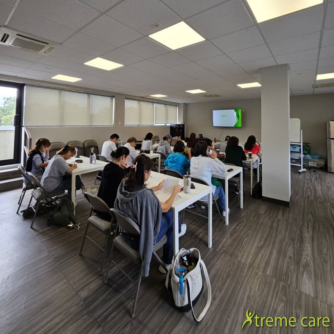 Residents and staff engaged in an activity