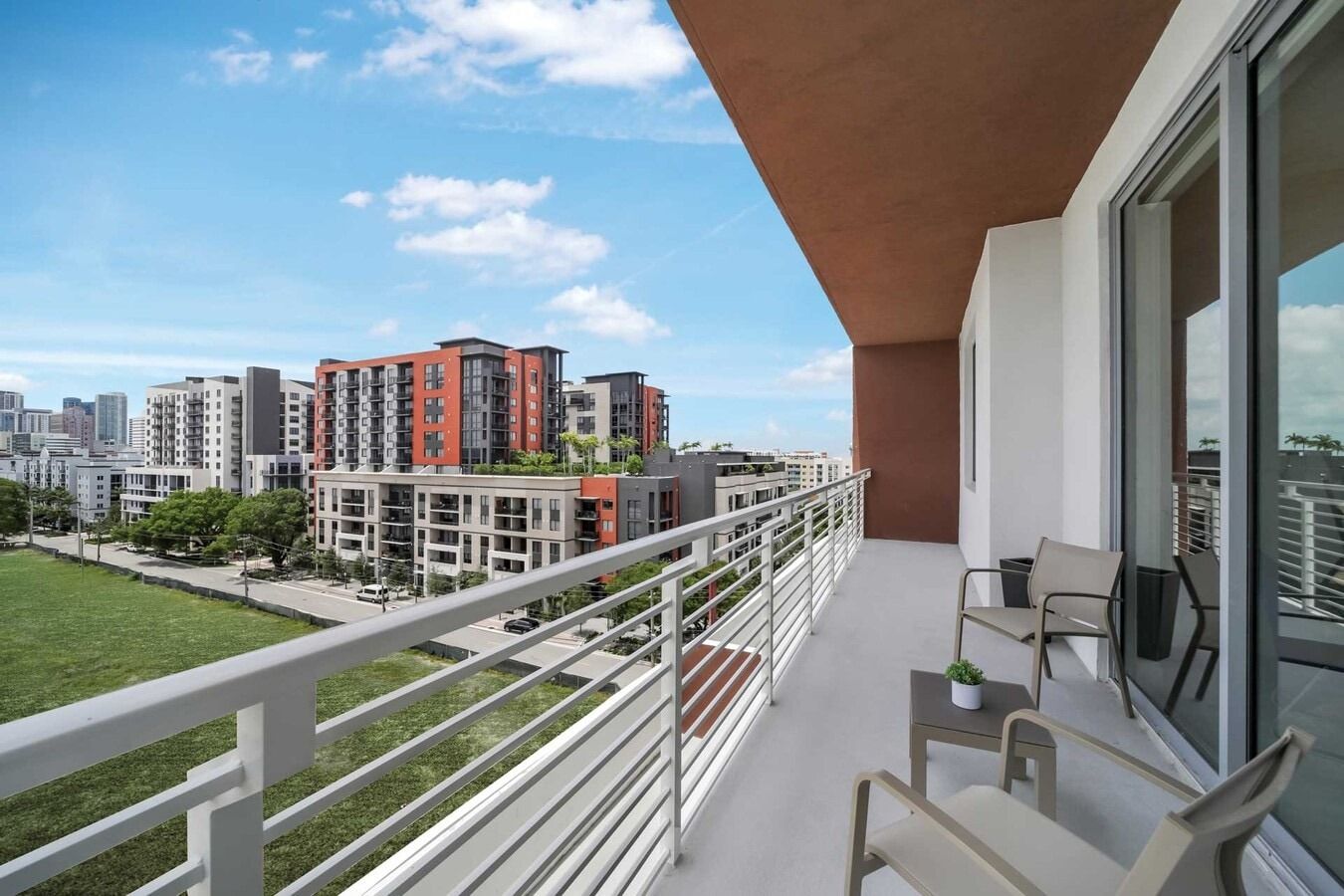 Balcony view of Quantum Apartments and surrounding area