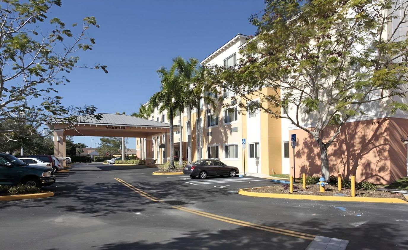 Exterior view of Douglas Gardens North with entrance