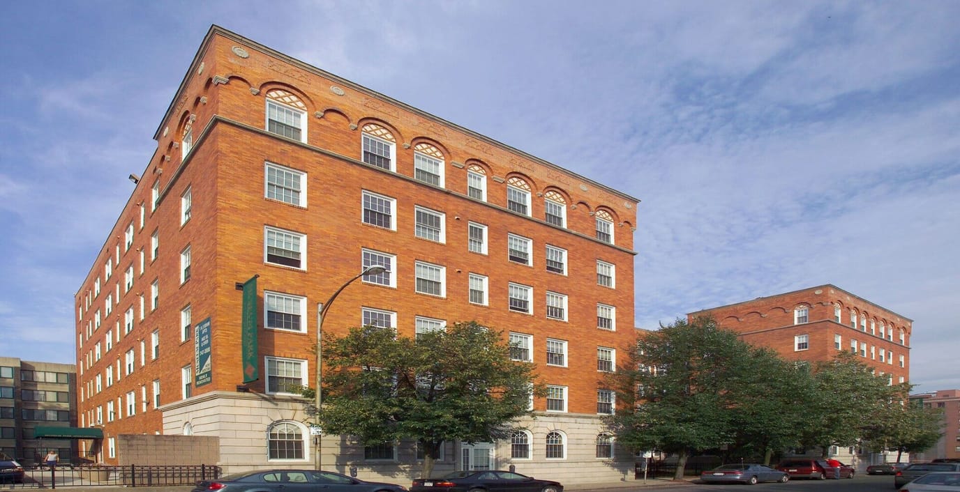 Exterior view of Museum Park Apartments building