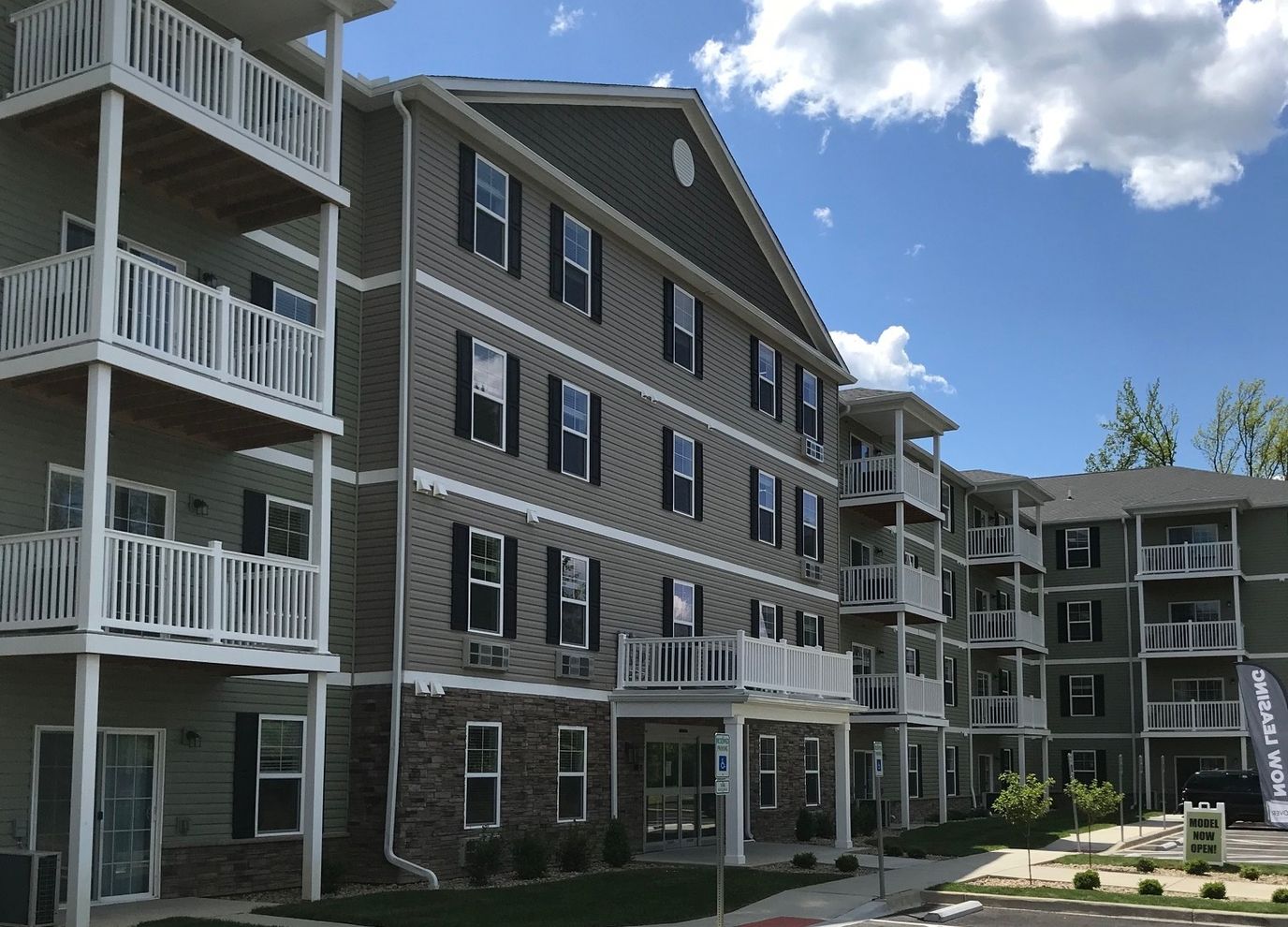Exterior view of Preston Village Senior Apartments