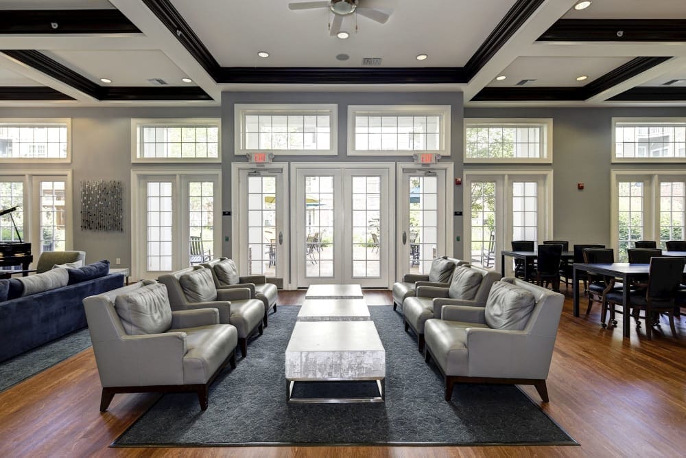 Spacious common area with modern furnishings