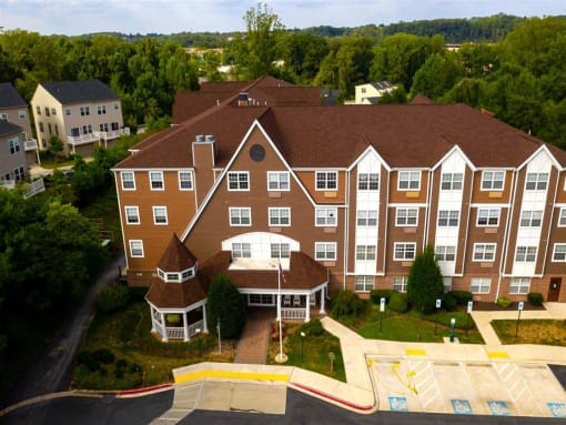 Aerial view of the Park View At Ellicott City facility.