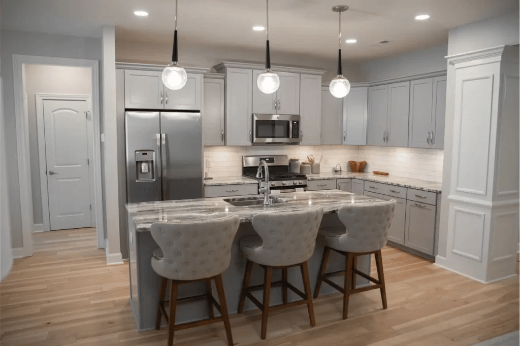 Modern kitchen area in a senior living facility