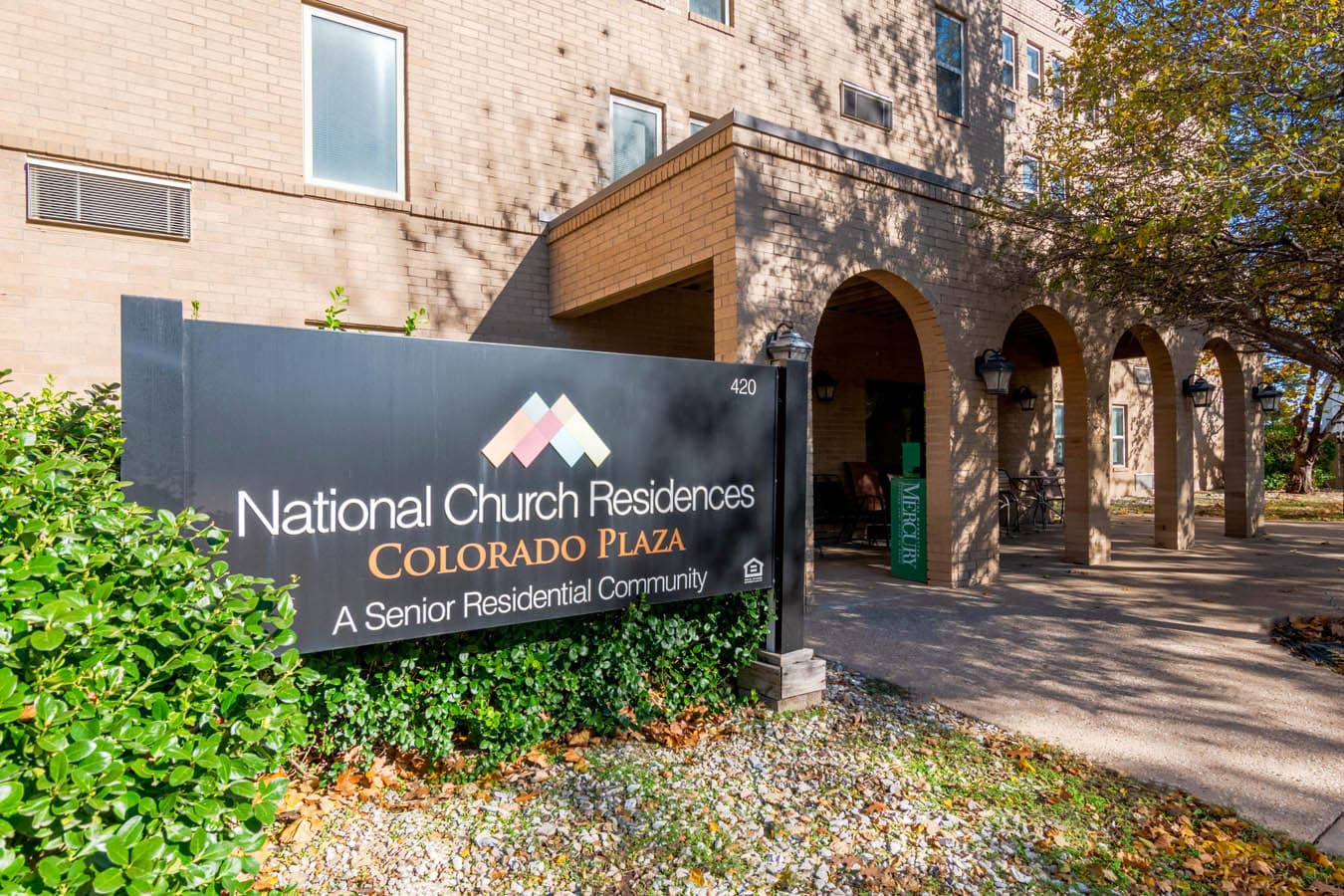 Exterior view of Colorado Plaza Senior Apartments
