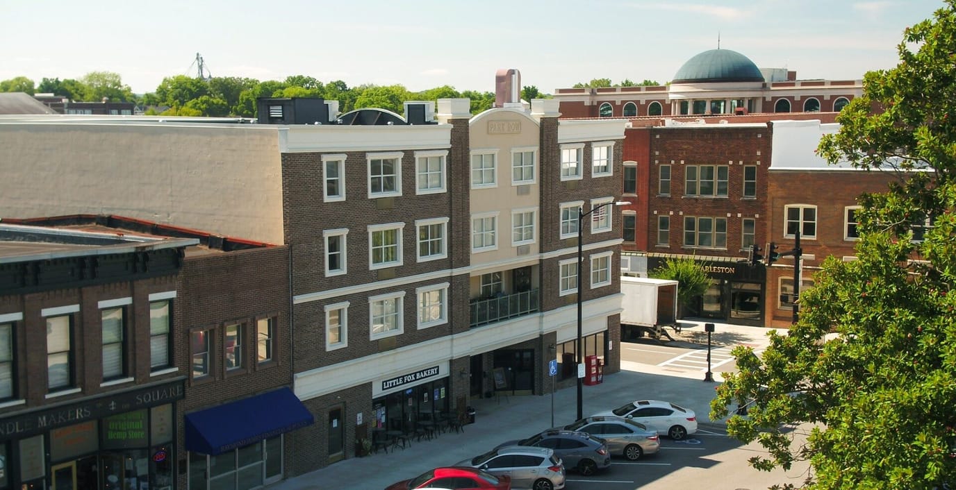 Exterior view of Park Row Senior Apartments building