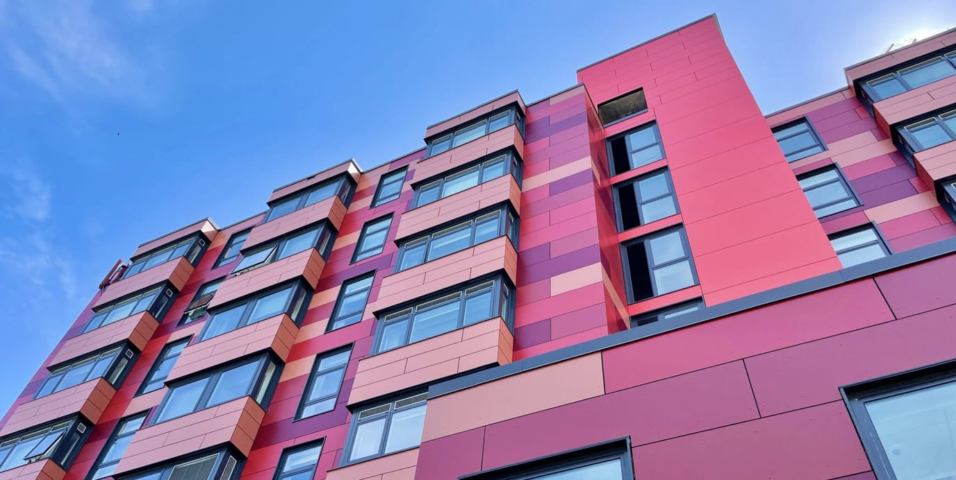 Facade of a modern apartment building