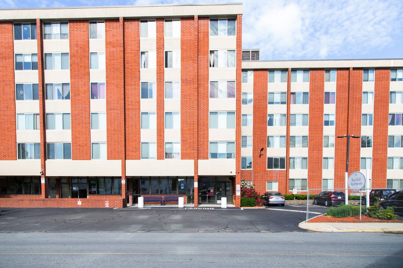Exterior view of a senior living facility building