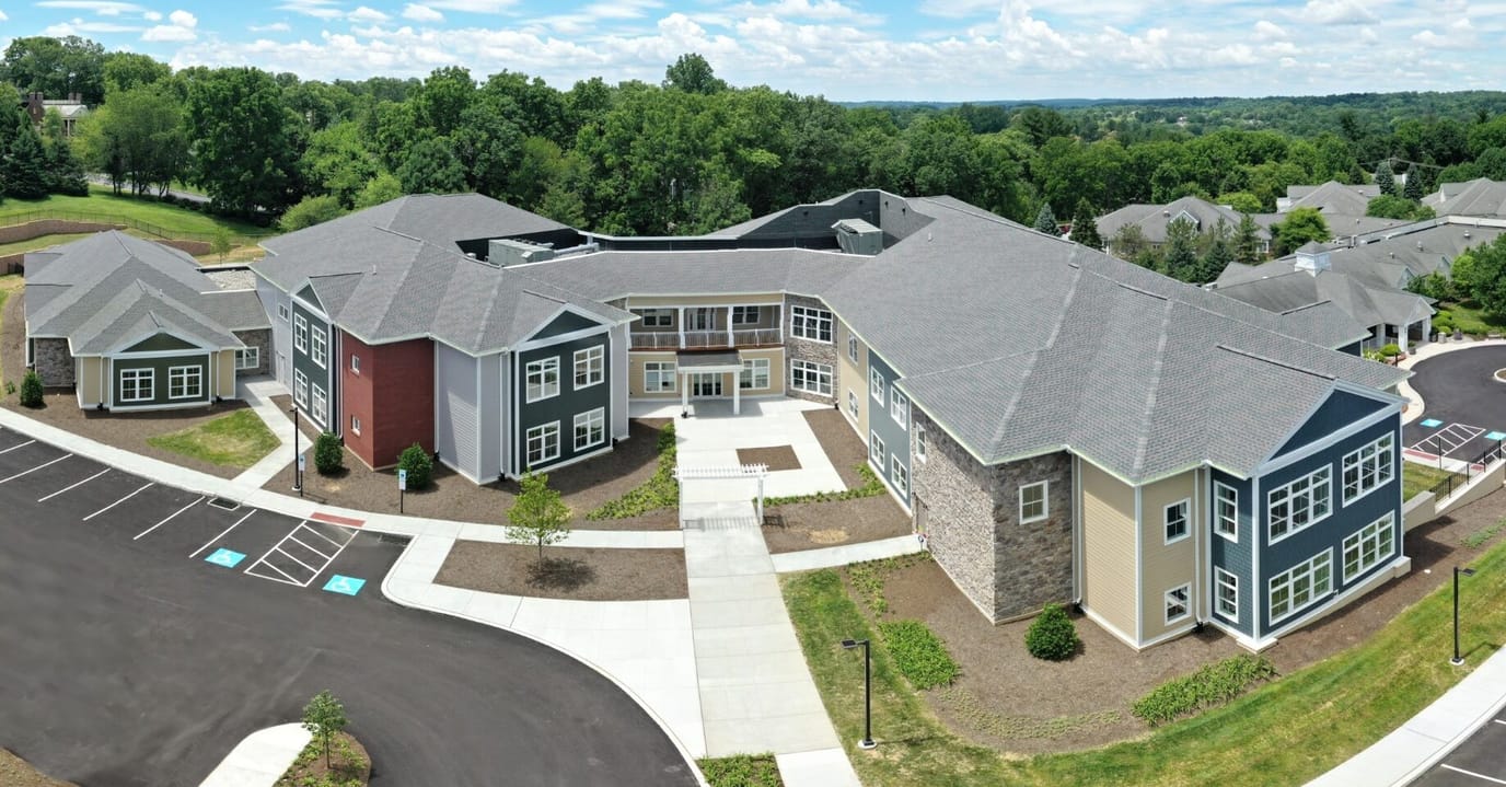 Aerial view of the Barclay Friends facility exterior