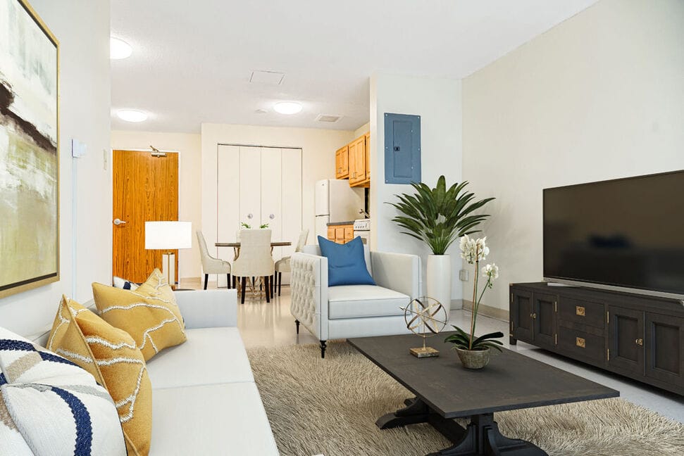 Bright and inviting living room with modern furnishings