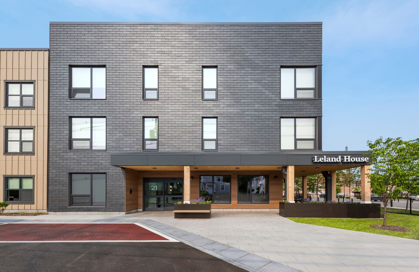 Exterior view of Leland House building entrance