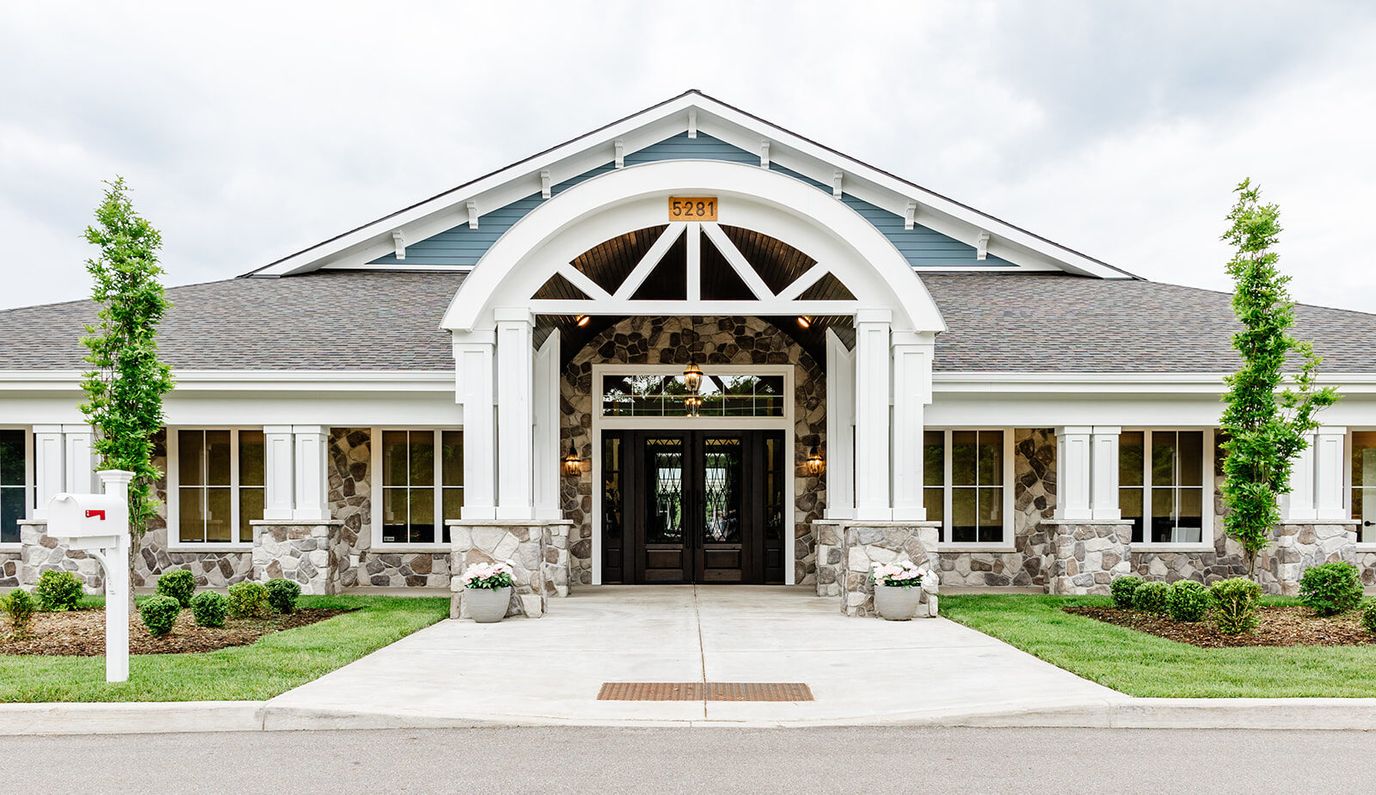 Front entrance of Grand Brook Memory Care facility