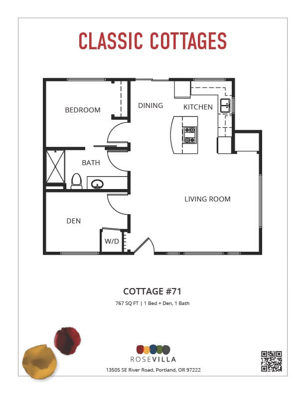 Floor plan of Classic Cottages at Rose Villa.