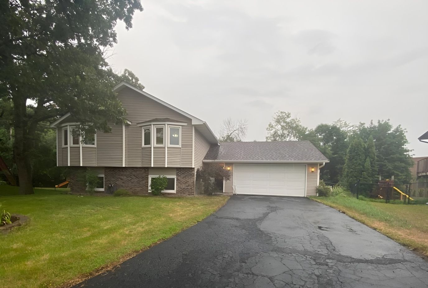 Exterior view of a residential building with a driveway