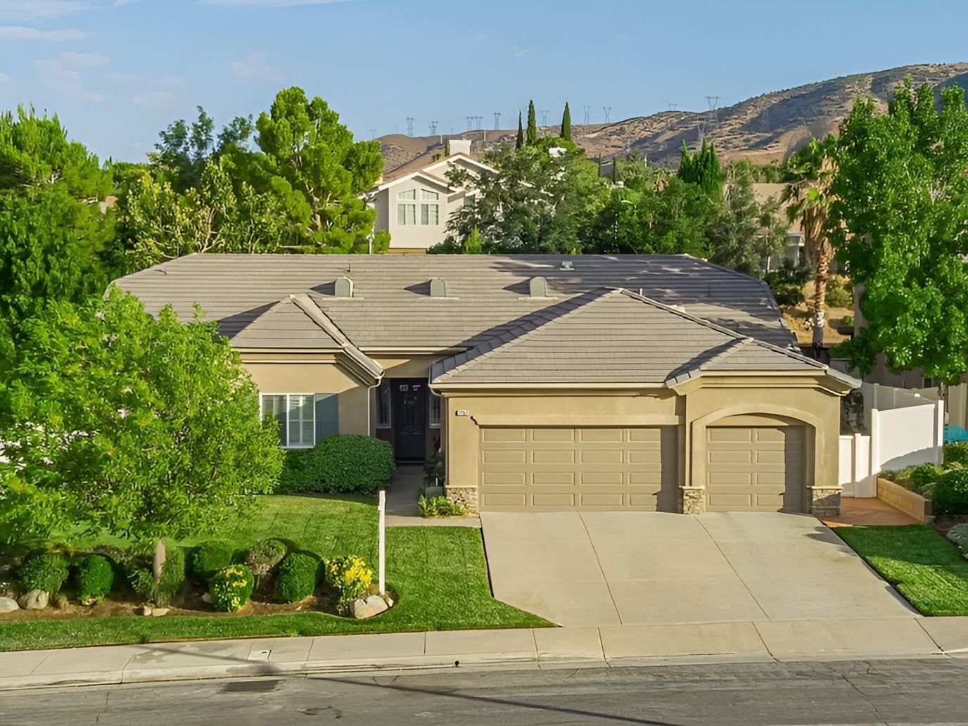 Exterior view of a residential building with landscaping