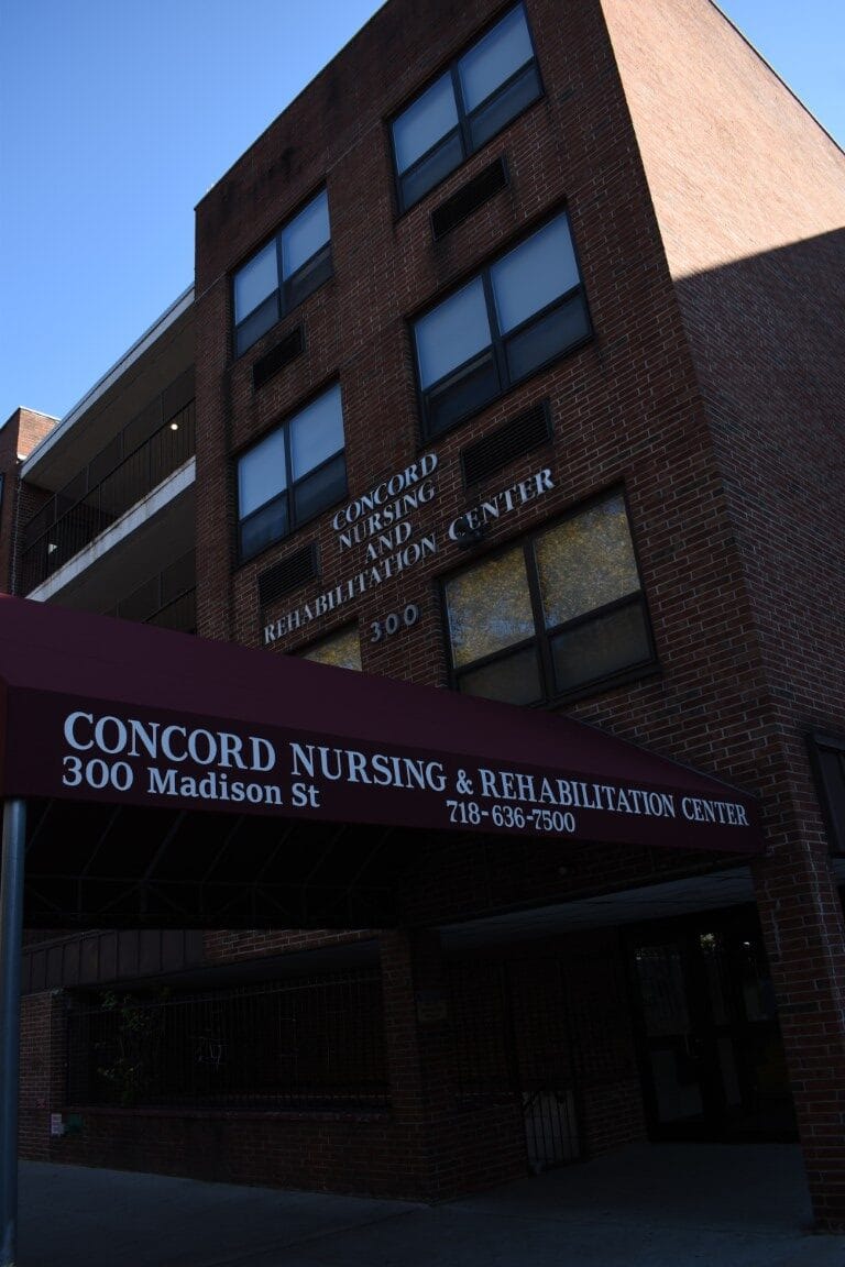 Building entrance of Concord Center for Nursing and Rehabilitation