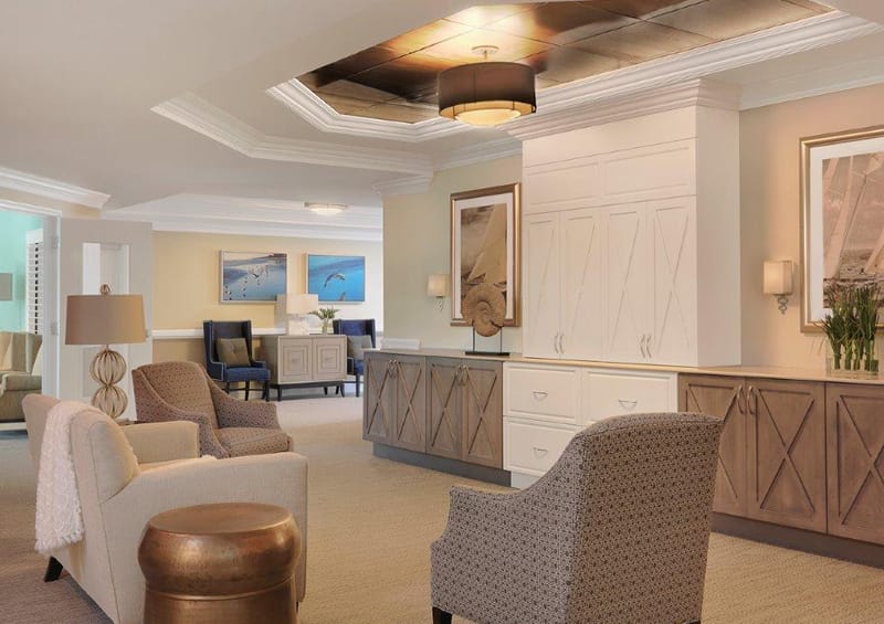 Bright common area with comfortable seating